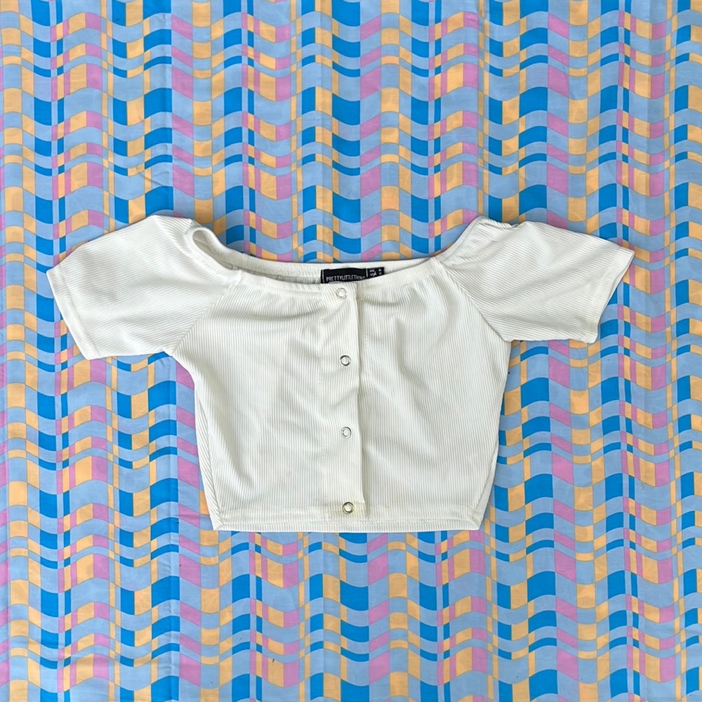 PLT WHITE OFF THE SHOULDER TOP